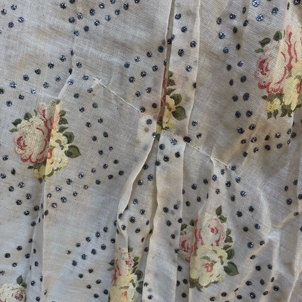Miu Miu Cream Floral Pleated Mini Skirt